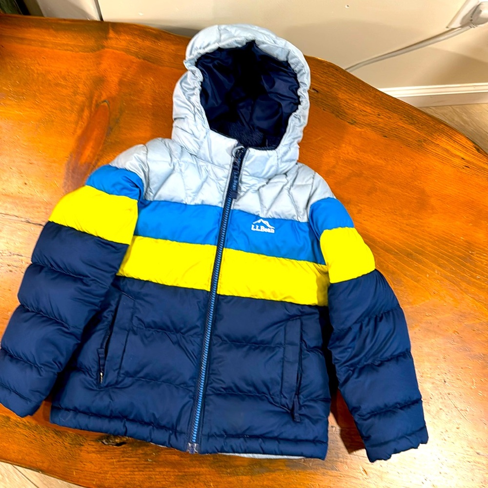 LL Bean color block winter coat